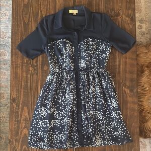 Princess Vera Wang Blue and White Mini Dress